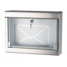 ARCAS OLLE   BX-106 - BUZÓN EXTERIOR ACERO  INOX COMBINADO CON CRISTAL TEMPLADO.